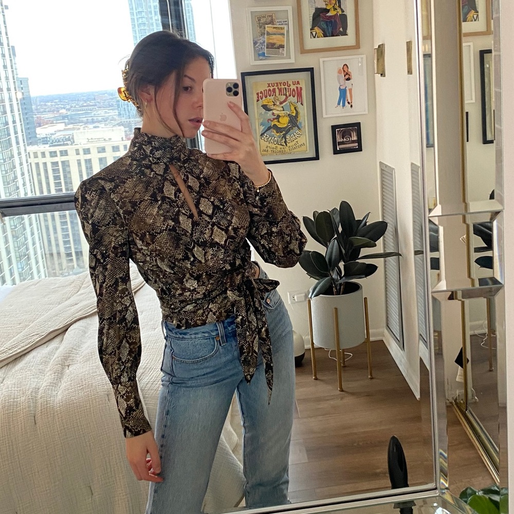 WAYF long sleeve high neck top